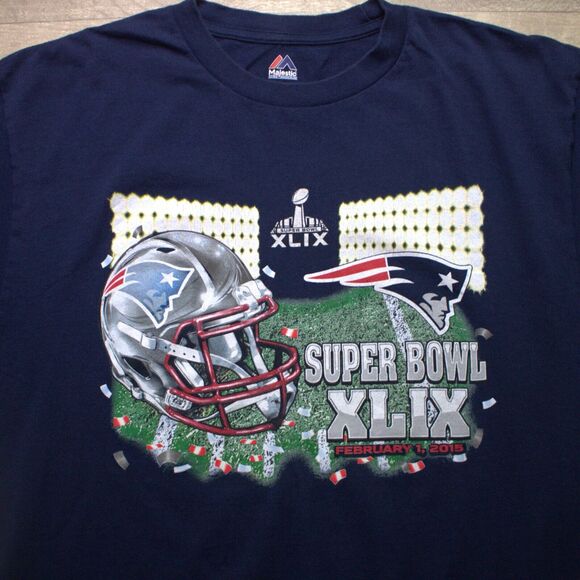 2015 Super Bowl XLIX PATRIOTS NFL Short Sleeve T-Shirt Men's Size L - Picture 1 of 3